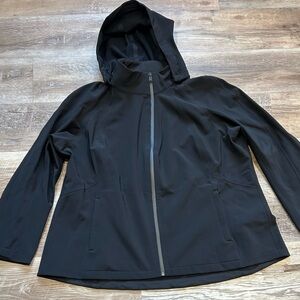 Athleta Black Utility Jacket with Hood 3XL